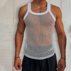 Men's Plain Mesh Sleeveless Casual Vest