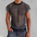 Men's Sexy Fringe Mesh Sheer Sleeveless Top