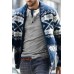 Fashion Lapel Zipper Cardigan Cotton Men's Slim Sweater