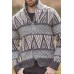 Long Sleeve Jacquard Knit Sweater Men's Slim Sweater