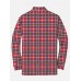 Plaid Series Red Tartan Scottish Men‘s Long Sleeve Polo