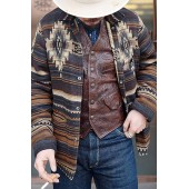 Men's Pattern Leisure Fashion Geometry Print Coat