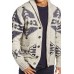 Men's Long Sleeve Jacquard Cardigan Sweater